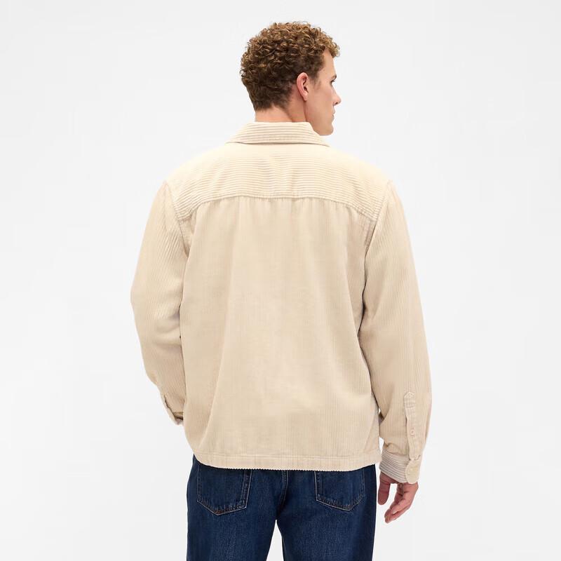 Gap Мужская вельветовая рубашка с длинным рукавом и нагрудным карманом