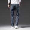 Мужские джинсы деловые, обычные, прямые, полной длины, повседневные, джинсовые брюки, эластичные, эластичные, из ткани стрейч