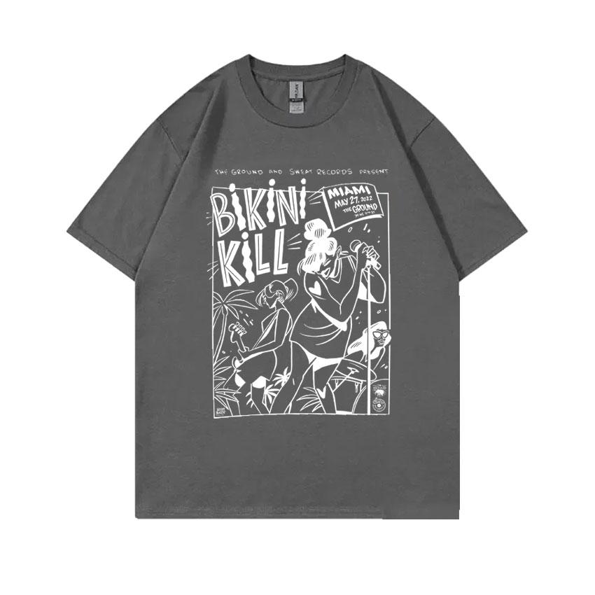 Riot Grrrl Kathleen Hanna T Shirt Punk Rock Band Bikini Kill Miami The Ground Print T-shirts Men Women Casual Oversized Tshirt