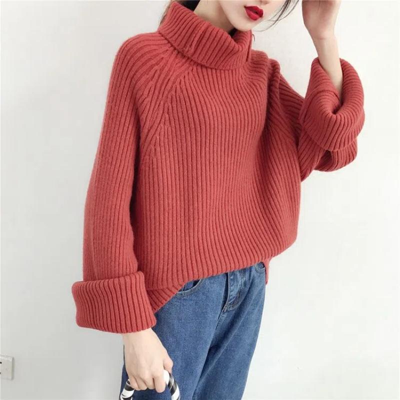 Осень-зима мода водолазка с длинным рукавом однотонные свитера женская одежда повседневная универсальная простота нижняя рубашка топы