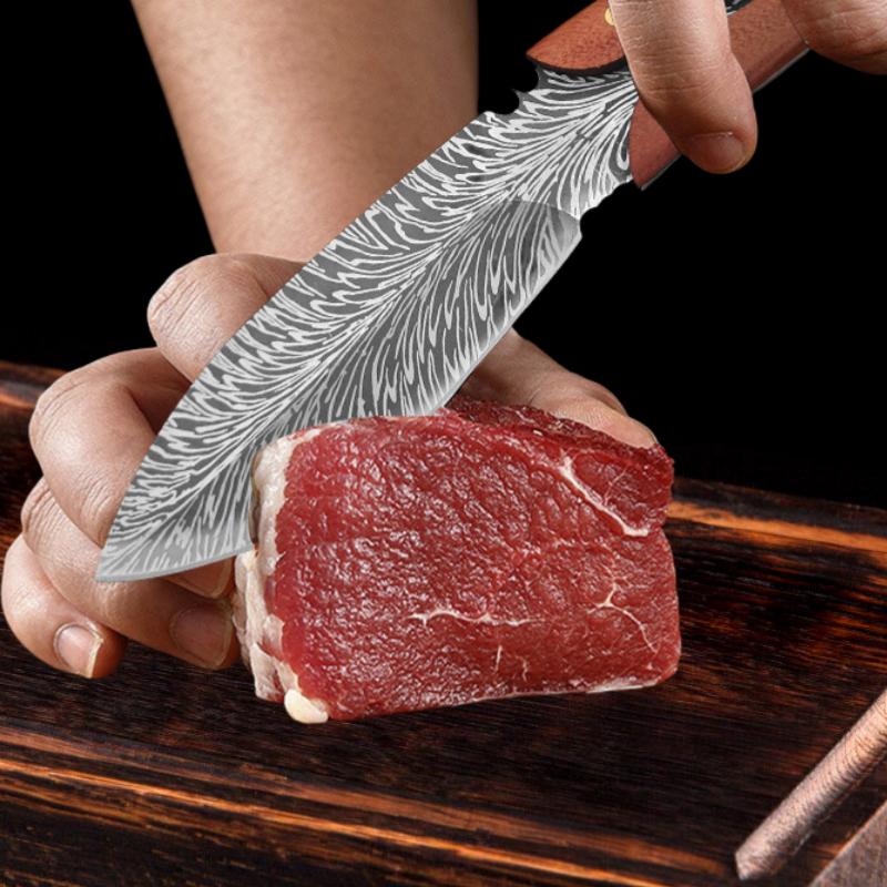 Мясной нож для обвалки мяса, барбекю, деревянная ручка, универсальный нож для нарезки мяса, фруктов, рыбы, нож для нарезки филе, поварской нож для фруктов