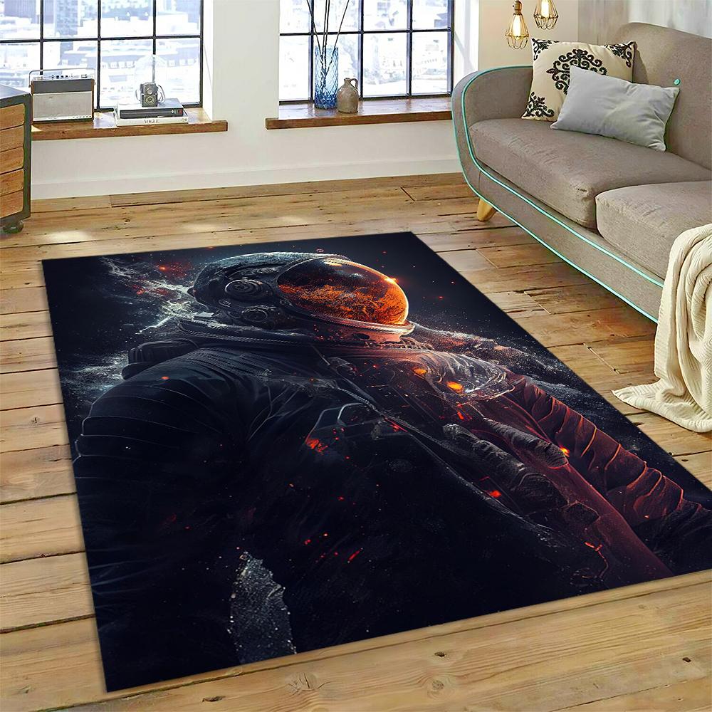 Outer Space Astronaut Universe Spaceman Cartoon Carpet Rug for Home Living Room Bedroom Sofa Doormat Decor,Kid Area Rug Non-slip