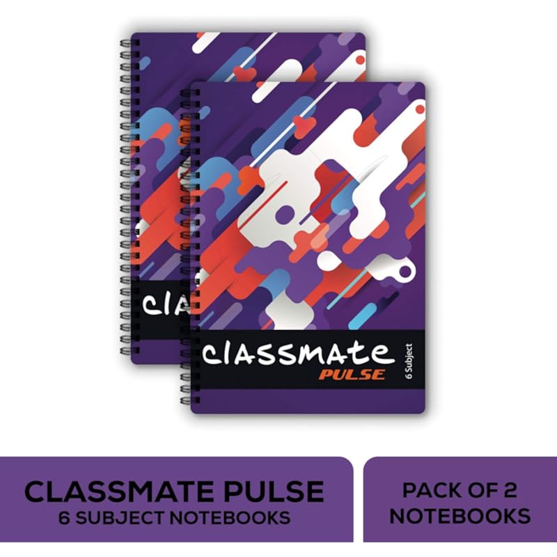 Classmate Premium 6 Subject Notebook - 203mm x 267mm, Soft Cover, 300 Pages, Unruled