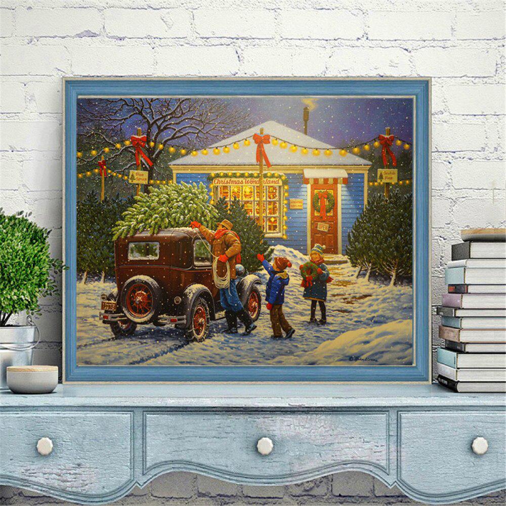 5D Алмазная картина Дом Пейзаж Новое поступление Полный квадратный Рождественский комплект для алмазной вышивки Рождественское украшение