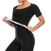 Women Short Sleeve Sauna Suit Sweat Shirts Body Shaper Hot Polymer Slimming Shapewear Fitness Workout Tank Tops Exercise Undershirt