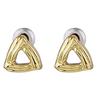 Estele 24 Kt Gold Plated Ribbed Triangle Stud Earrings
