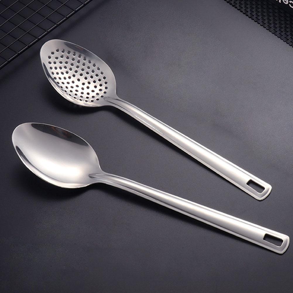 Дуршлаг из нержавеющей стали 304, ложка-дуршлаг, кухонный скиммер, ложка-скиммер, перфорированная ложка для еды P4B5