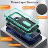 3 In 1 Defend Heavy Armor Holder Shockproof Case for IPhone 16 Pro Max 15 13 14 11 12 Bracket Stand Military Rugged Protective Kickstand Cover