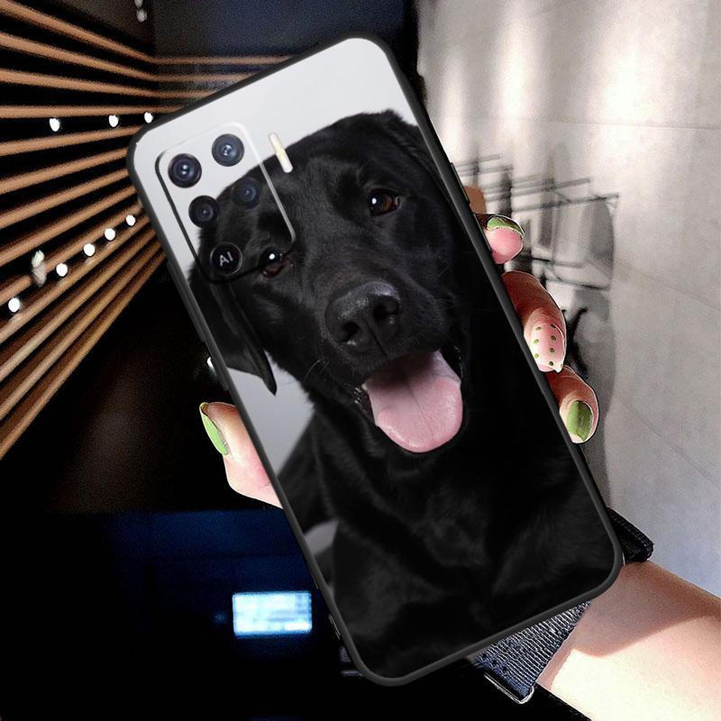 Черный лабрадор Чехол для собаки Для OPPO A96 A76 A16 A94 A74 A54 A53 A57 S A15 A52 A72 A93 A5 A9 A31 A17 A77 A78 Чехол