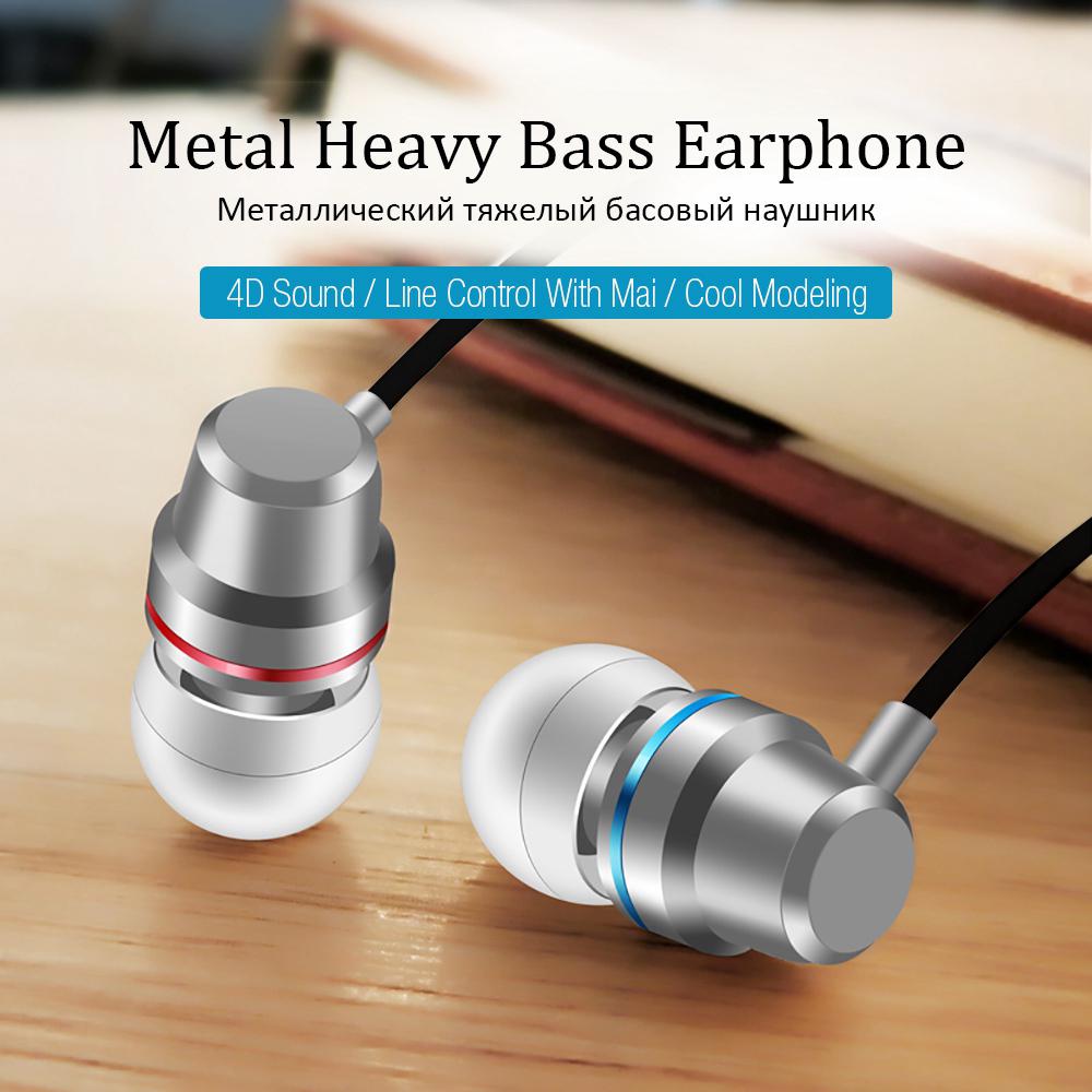 Модные металлические наушники, звуковая камера, линия тела, проводная музыка, стереонаушники с тяжелыми басами, наушники-вкладыши