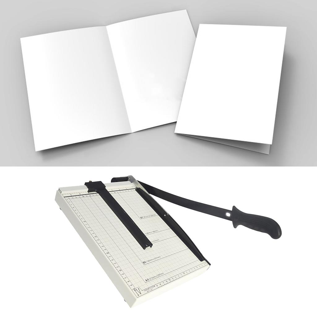Manual Paper Cutter Heavy Duty Steel Base Stack Paper Trimmer Paper Slicer Cutting Board for Office