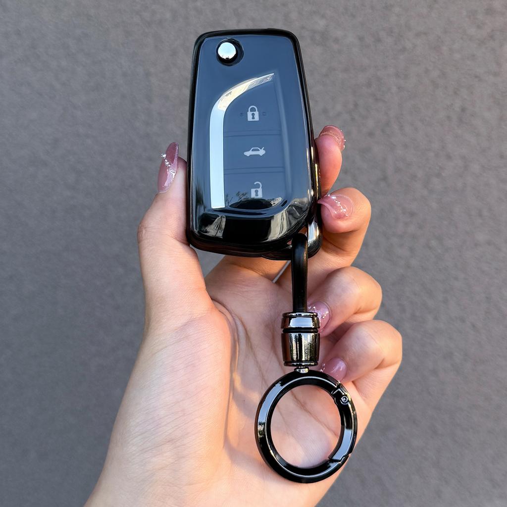 Fashion Car Remote Key Case Cover For S5 Prius Camry Corolla CHR C-HR RAV4 Land Cruiser Prado Protected Keychain Accessories JH5