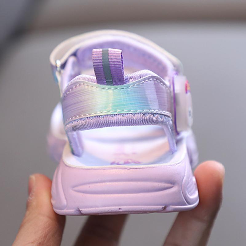 Kids Girls Sandals Soft Princess Sandals Lightweight Shining Print Baby Shoes Comfortable Summer Kids Sandals