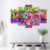 Five Piece Picture Canvas Print Graffiti