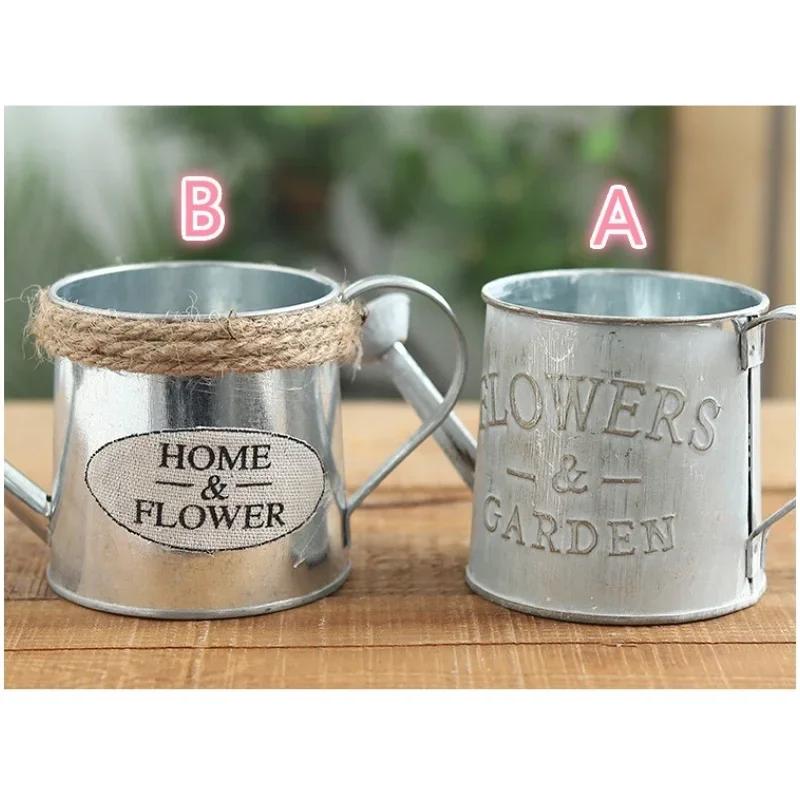 Креативная ретро-маленькая железная лейка для сада, украшения для цветочных горшков, украшения для дома, ведра, горшки для цветов, аксессуары для растений