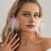 1 пара серьг-перьев для женщин, богемные серьги-подвески с кисточками, серьги-подвески со стразами, ювелирное изделие для вечеринки, подарок