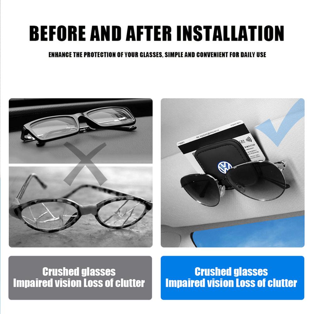 VW Car Sun Visor Glasses Clip Ticket Holder Sunglasses Fixed Clips For Volkswagen GTI Golf Polo Passat VW Tiguan T-ROC Jetta Taigo