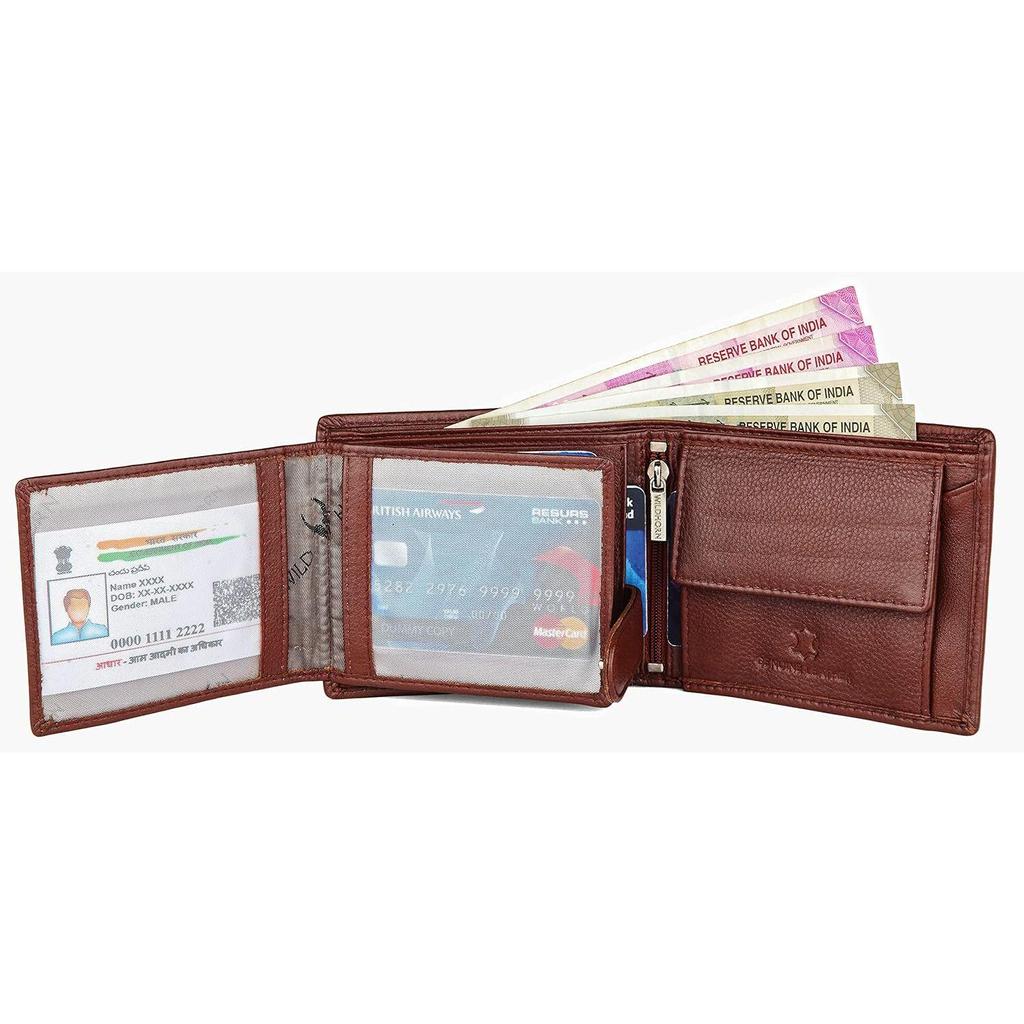 Кожаный кошелек с защитой RFID для мужчин