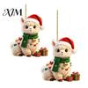Acrylic Festive Keepsake Gifts 2Pcs Christmas Alpaca Hanging Ornaments, 2D Flat Decoration, Indoor Party Decorations Cute Llama Pendants for