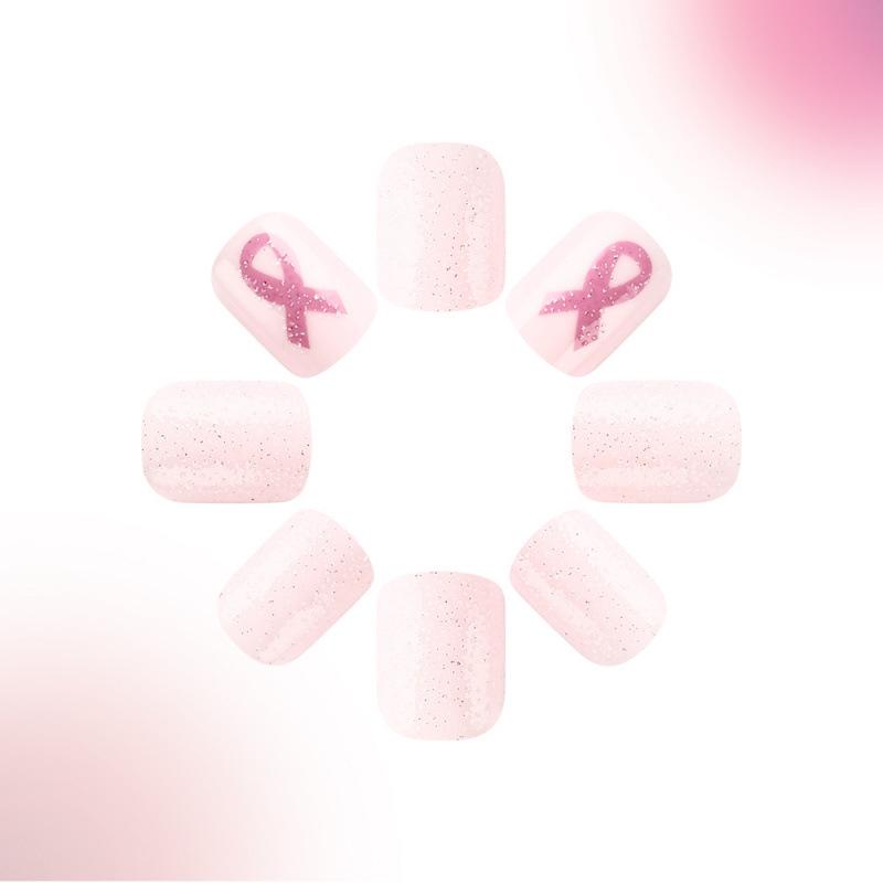 Valentine's Day Glossy Press-On Nails - 24-Piece Removable Set