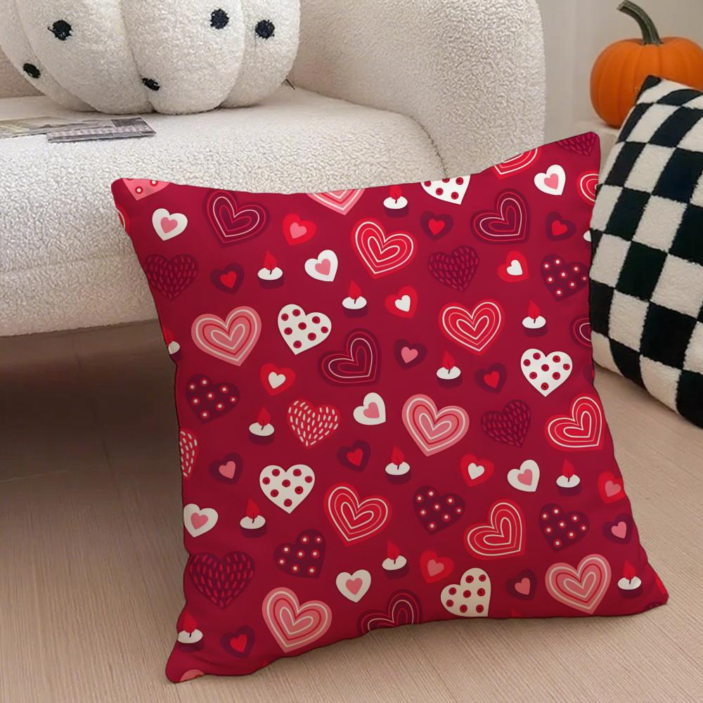 LOVE Cushion Cover Linen Pillow Case Soft Breathable Protective Couch Room Decoration