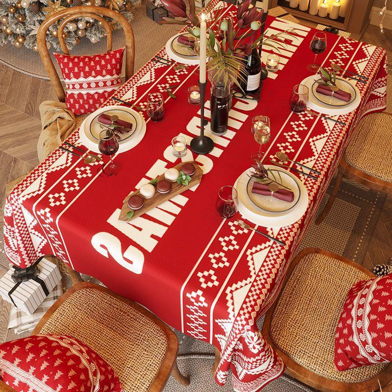 Рождественская тематическая скатерть, прямоугольная скатерть, водонепроницаемая скатерть для столовой и дома