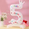 32 Inch Crown Decoration Style Aluminum Film Digital Balloon Number Balloon Standing Iballoon Children Birthday Party White