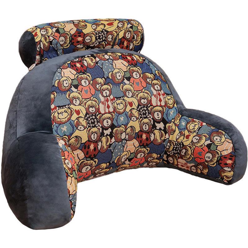Большая жаккардовая прикроватная подушка с рисунком - всесезонная поддержка поясницы для кровати и офиса