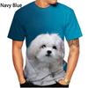 Новая модная и милая футболка с принтом собаки Ши-цзы 3D для мужчин, летний повседневный топ с короткими рукавами и изображением животного