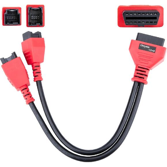 12+8 Pin Connector To OBD2 Adapter, Secutiry Gateway Bypass Cable, 12+8 Cable For Chrysler SGW Equipped FCA Vehicles For Diagnostic, Fit For Scanners