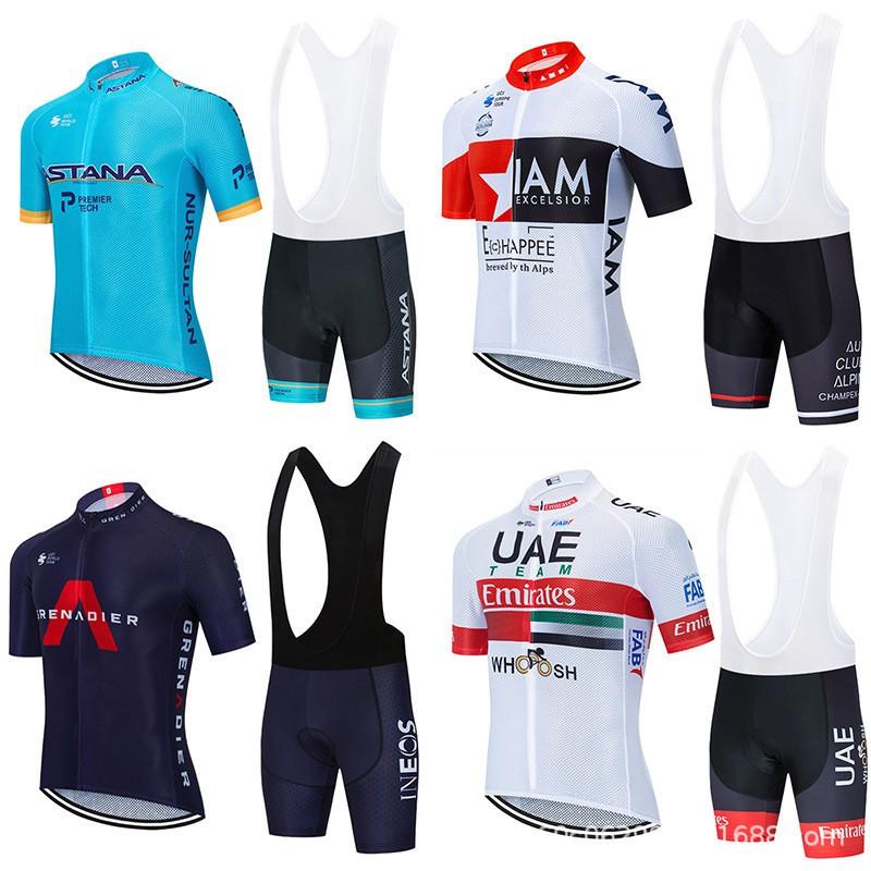 Mens Cycling Jersey Bib Shorts Set Quick-Dry Breathable Bike Apparel Road Mountain Outdoor Riding