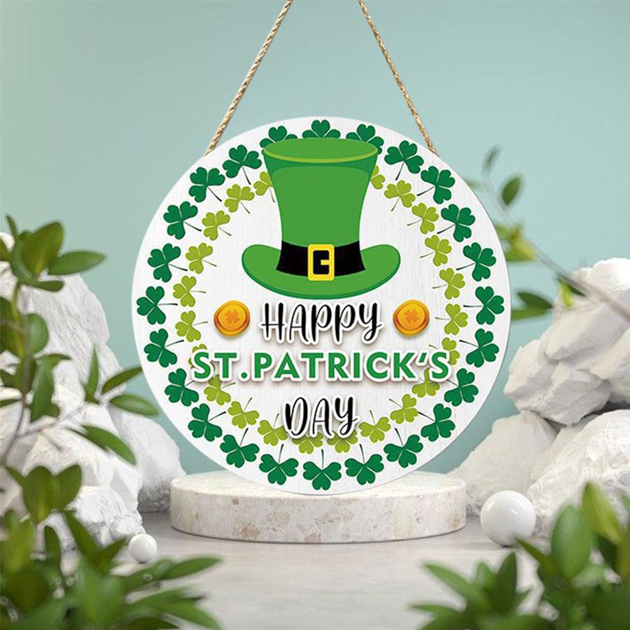 2D Плоская 20 см шляпа ко дню Святого Патрика, деревянная настенная подвеска, декор - автомобильный воздушный шар, универсальная праздничная деревянная подвеска, украшение для дома, приветственный знак, декор для вечеринки
