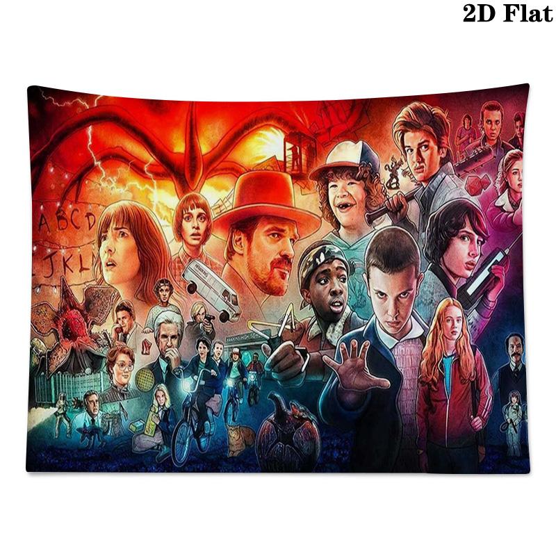 Stranger Series Wall Tapestry Aesthetic Wall Hanging Printed Fabric Blanket Decorative Tapestries for Bedroom Living Room Home Decor