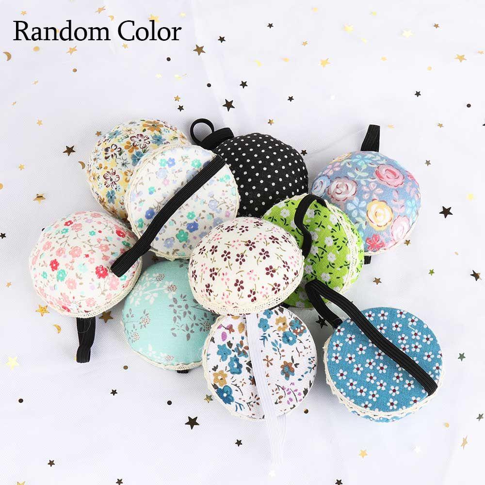 1Pc HOT Ball-Shaped Home Supplies Button Storage Needle Holder Wrist Strap Sewing Pin Cushion Floral