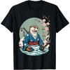 Aesthetic Otter Samurai In Water Funny Vintage Japan T-Shirt