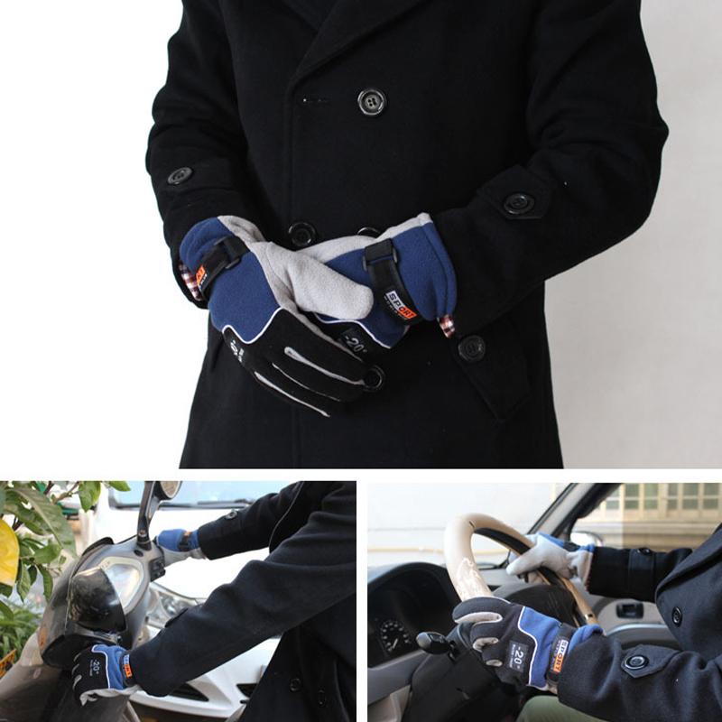 Зимние теплые флисовые толстые перчатки на полный палец для катания на лыжах на открытом воздухе, езды на велосипеде