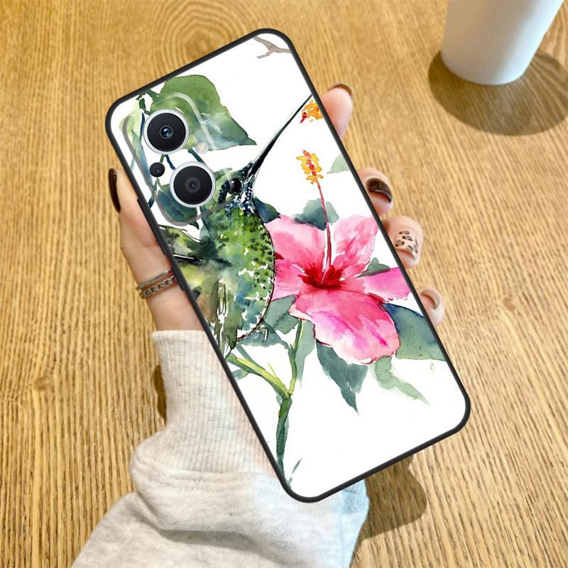 Чехол Колибри и Цветы Для OPPO Reno 10 11 12 13 14 Pro 14F 13F 12F 11F 7 8 Lite Чехол OPPO Find X5 X8 X9 Pro