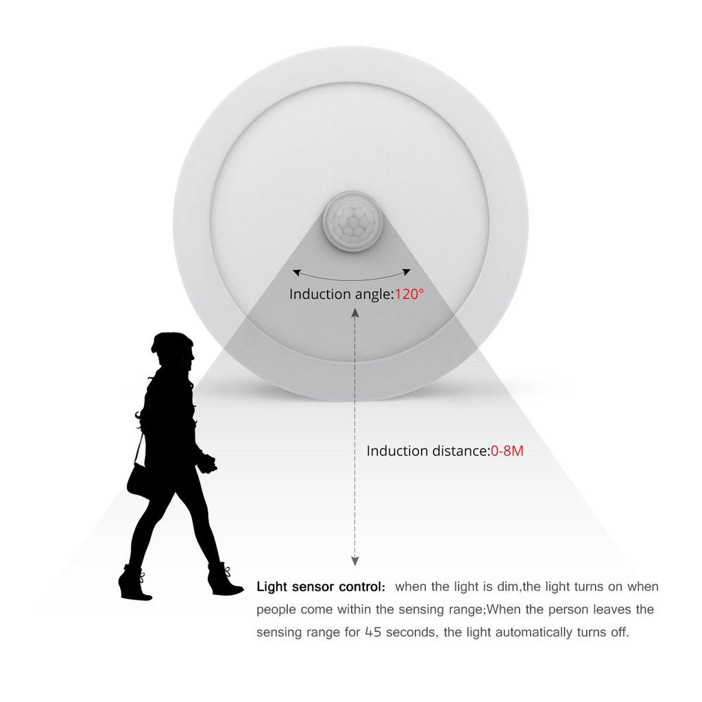 6W/12W/18W Motion Sensor PIR LED Ceiling Light Surface Mounted Chandelier Ceiling Lamp For Stair Entrance Balcony Lighting