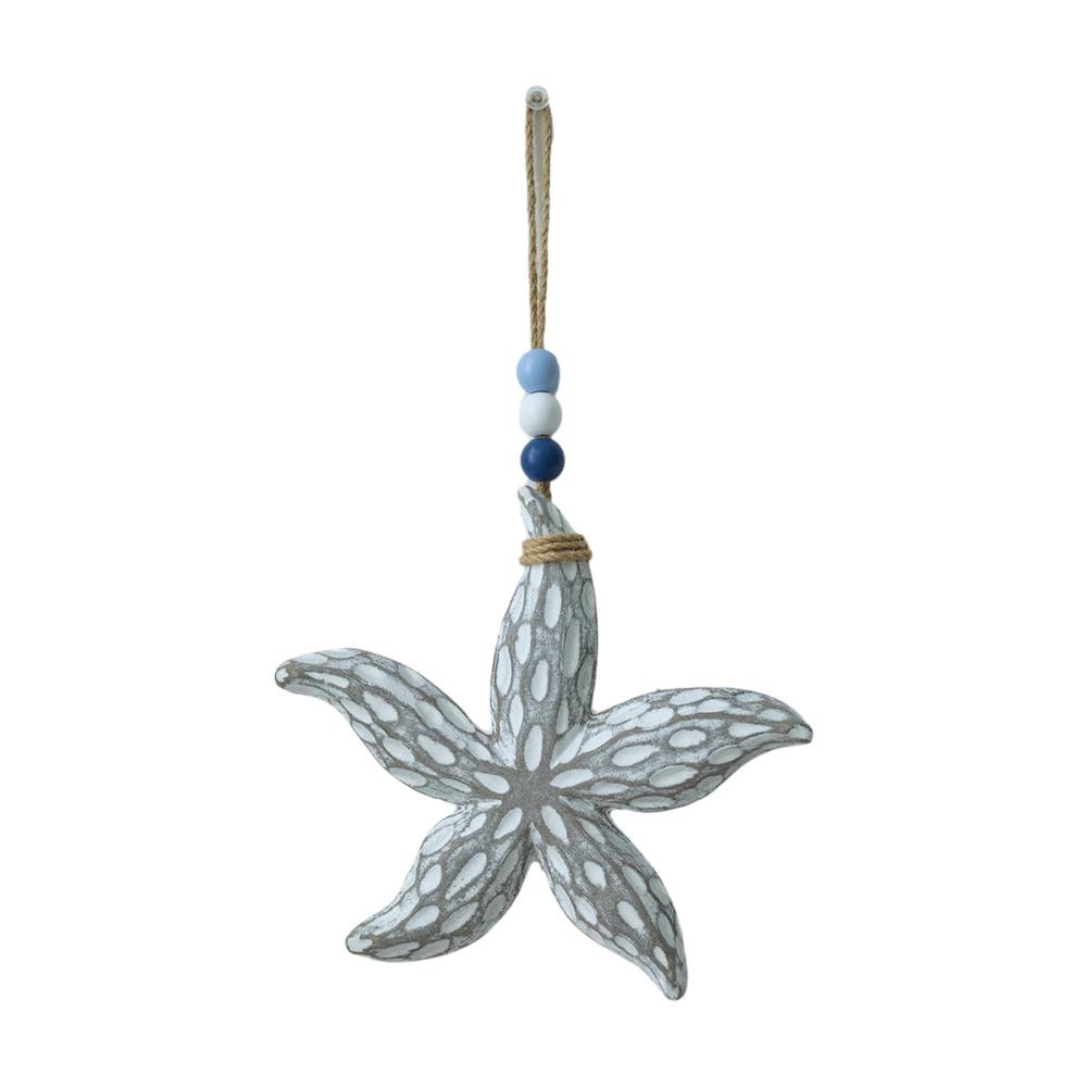 Romantic Nautical Decor Hanging Background Wall Decoration Wooden Starfish Pendants  Living Room