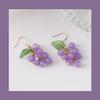Женские летние милые фиолетовые серьги с виноградом, милые и милые, без пирсинга, зажимы для ушей