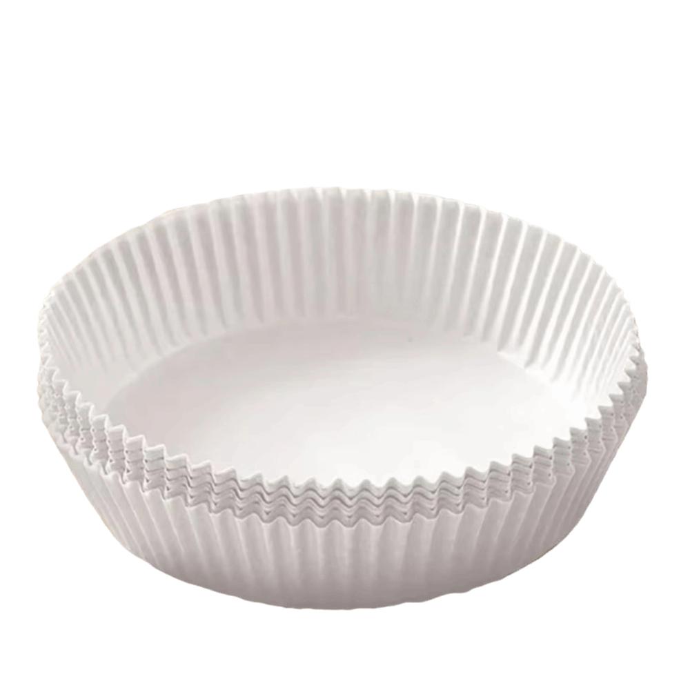 100 шт. Экологичные бумажные вкладыши для аэрофритюрницы, круглая форма, антипригарная бумага для выпечки, одноразовая, для микроволновой печи