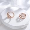 Kinel Vintage Chain Hoop Earrings For Women Rose Gold Color Fine Jewelry