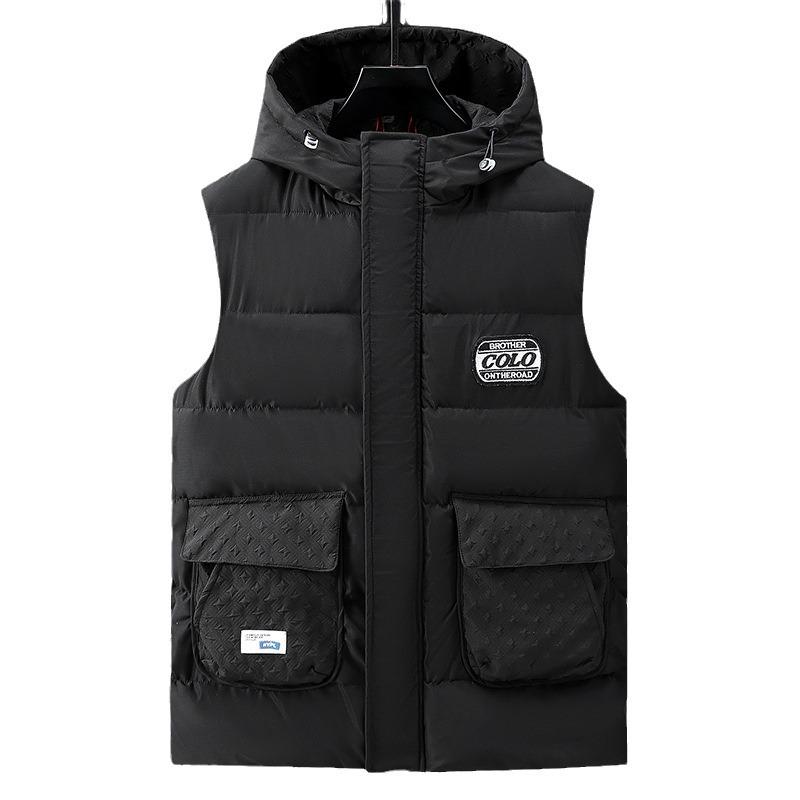 Зимний пуховый хлопковый жилет больших размеров, верхняя одежда, мужской утепленный теплый жилет с плечами, куртка 4XL-12XL