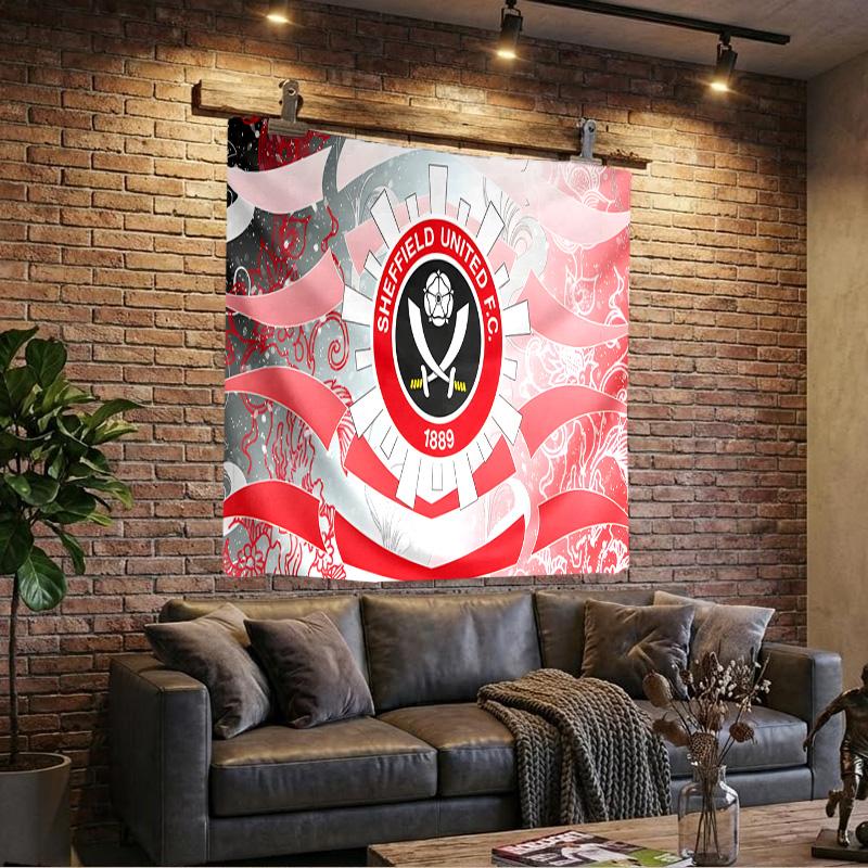 Sheffield Team Crest Tapestry Playroom Tapestry, Accessories for Bedroom,Livingroom, dormitory Room Wall Decor Fan Birthday Gifts