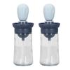 2pcs Oil Container with Silicone Brush Oil Dispenser Bottle for Kitchen Grilling Baking Cooking