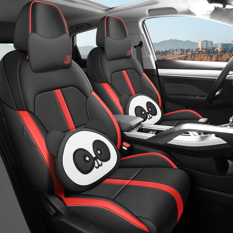 Bin Yue 5-Seater Perforated Leather Car Seat Cushion - All-Season Universal Fit