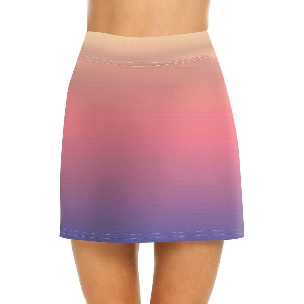 Женская повседневная юбка с высокой талией и принтом, короткая юбка-полусолнце, спортивная юбка, плиссированная юбка