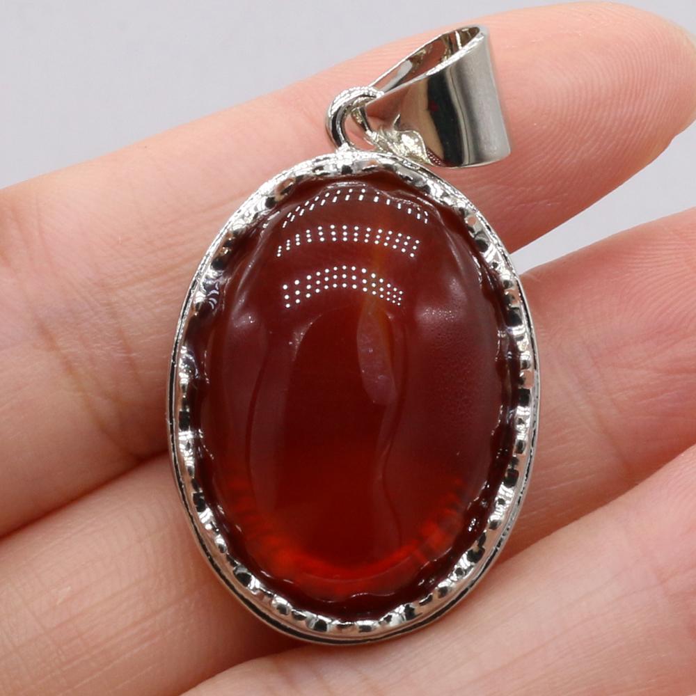 Кулон из натурального камня овальный розовый кварц аметист опал малахит лазурит агат зеленый авантюрин подвески для изготовления ювелирных изделий DIY аксессуары для ожерелья