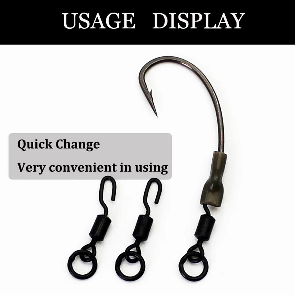 for Carp Rig Micro Hook Quick Change Spinner Swivels Spinner Rigs Swivel Tackle for Ronnie Rig
