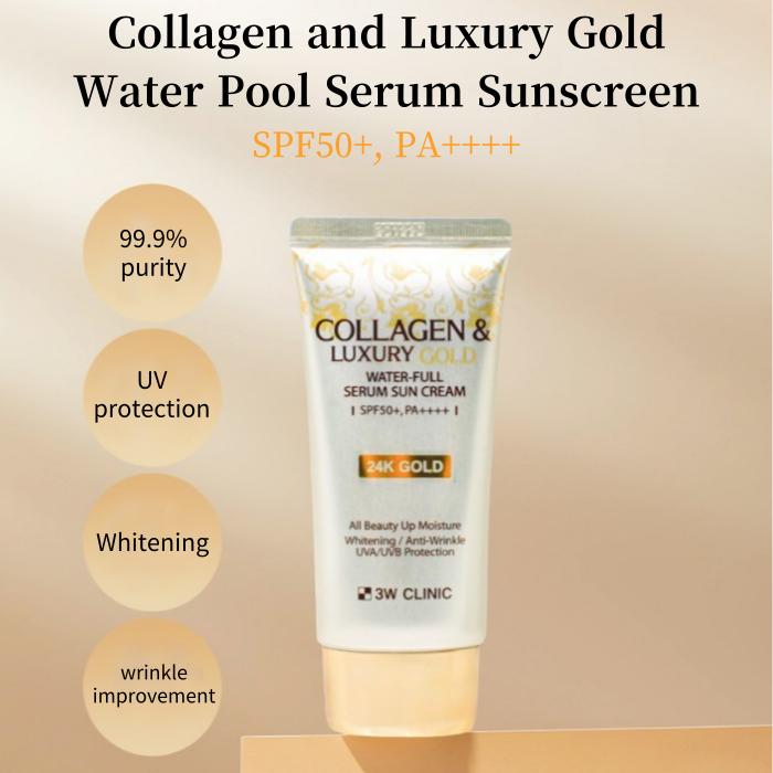 3W Clinic Collagen & Luxury Gold Water-Full Serum Солнцезащитный крем 50 г